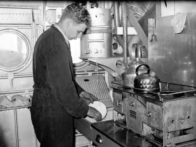 The Sunderland flying boat galley kitchen - built for a high pressure life