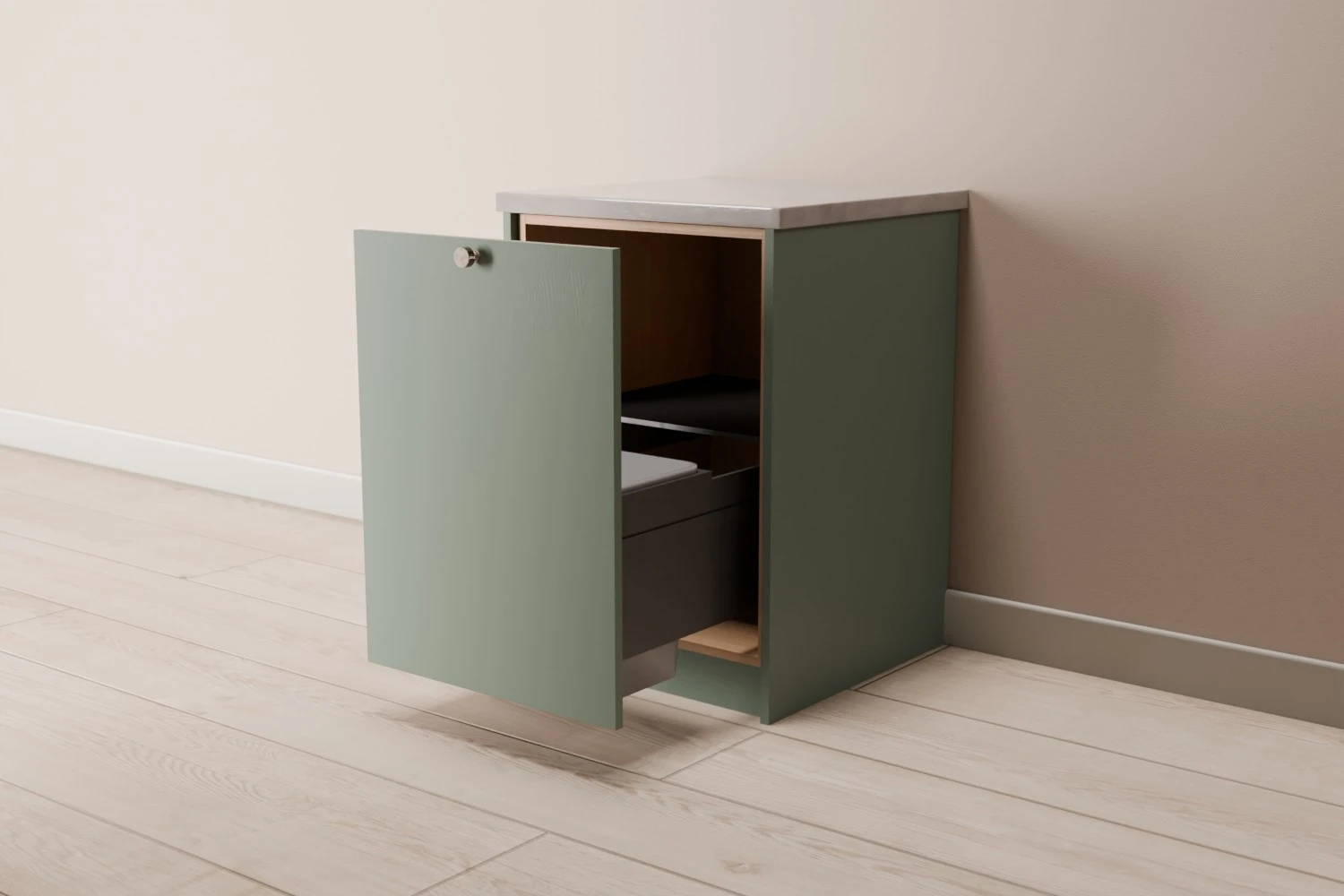 Single Sink Cabinet with Bin