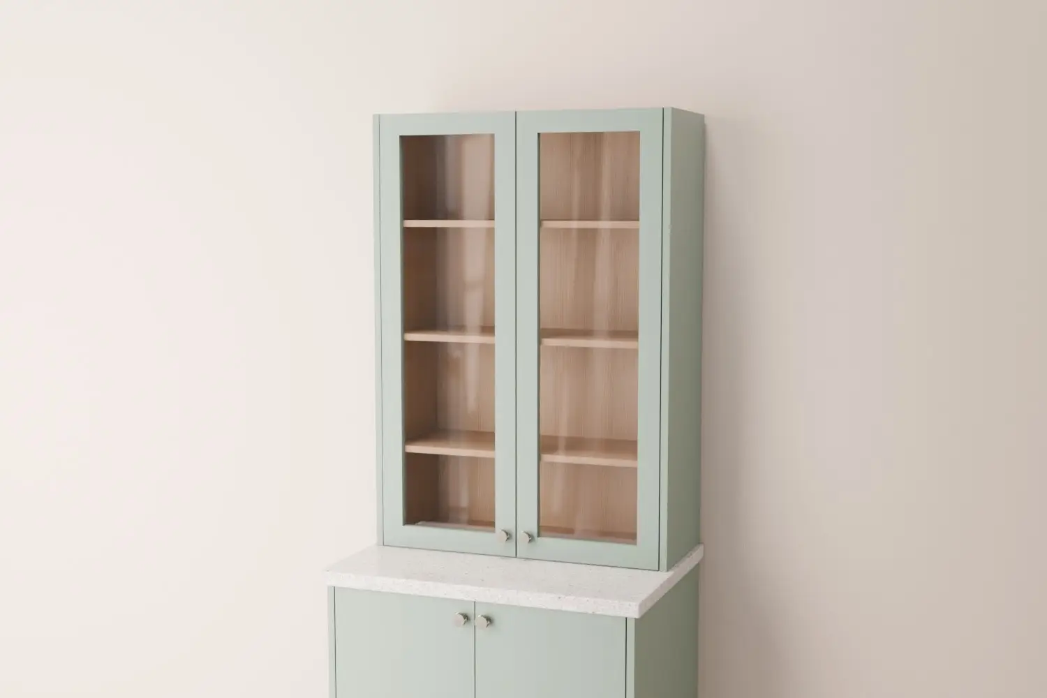 Glazed Double Counter Standing Cabinet