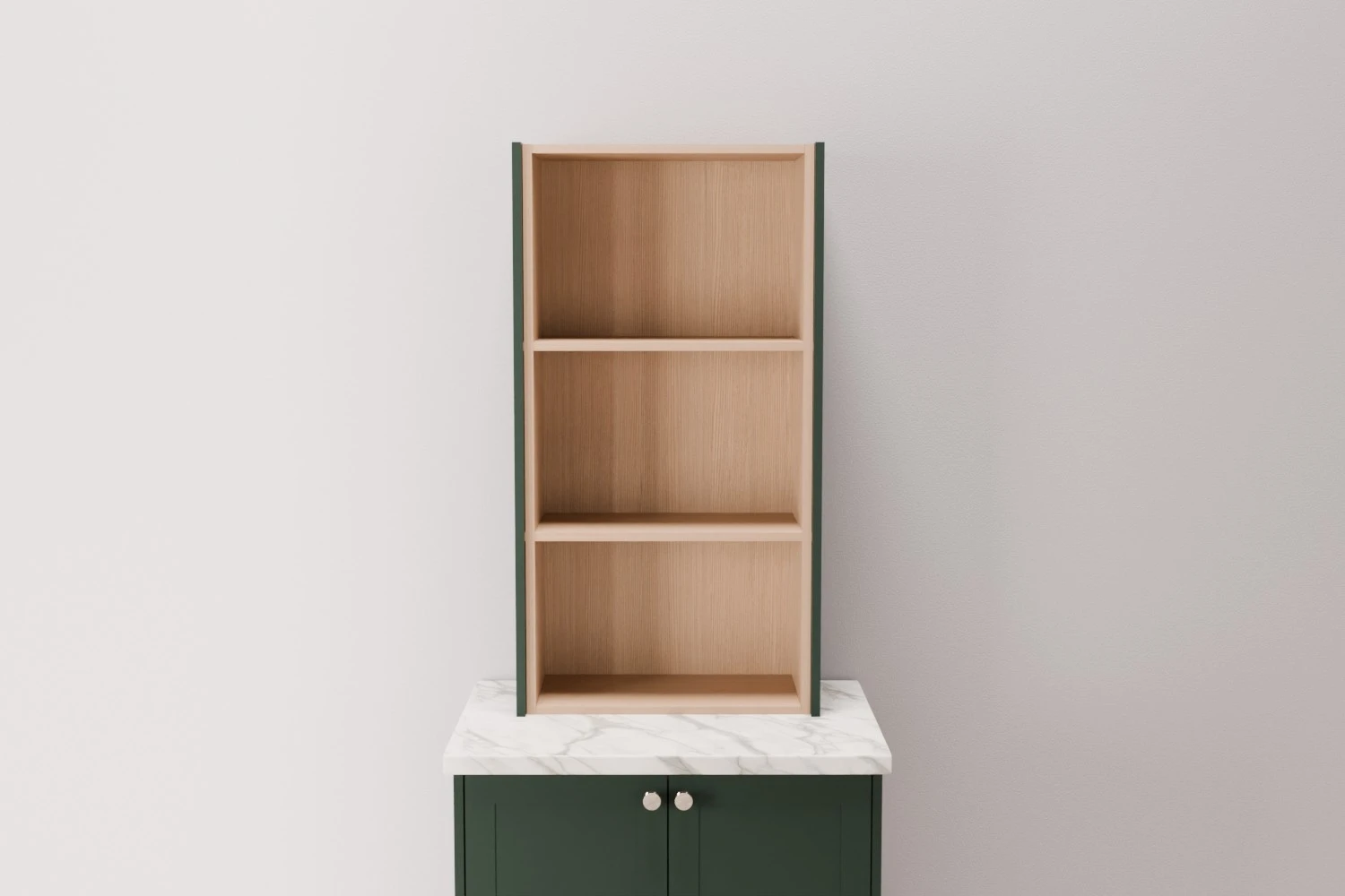 Open Shelf Counter Standing Cabinet 2 Shelves 