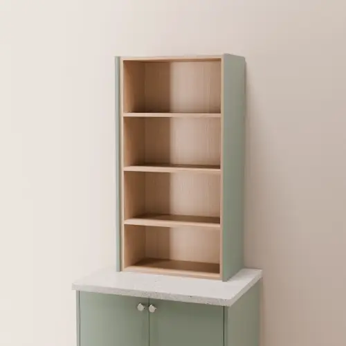 Open Shelf Counter Standing Cabinet 3 Shelves 