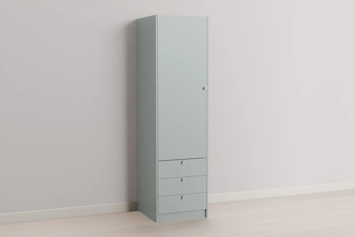 Single Wardrobe with 3 Drawers