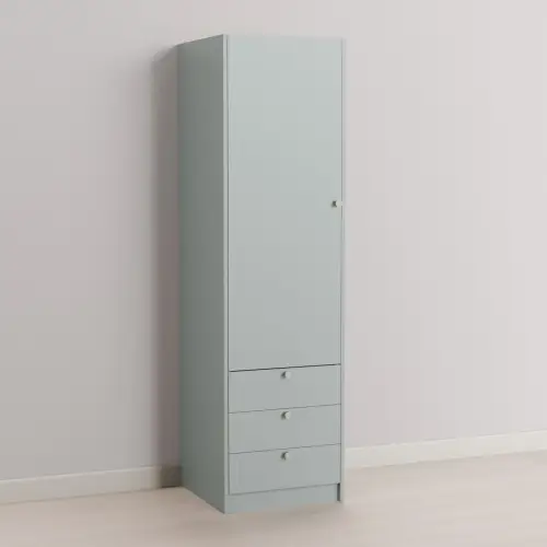 Single Wardrobe with 3 Drawers