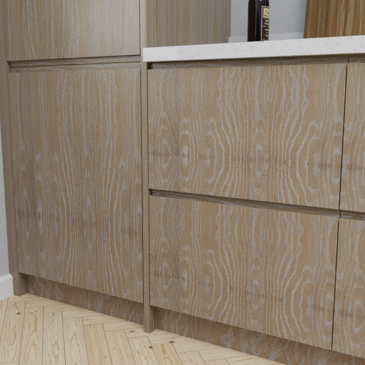 Brushed Limed Grain Oak J-Groove Front