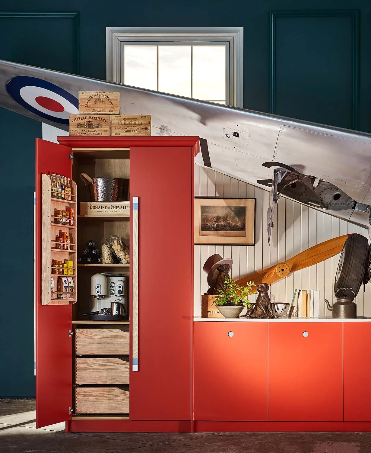 Red kitchen cabinets