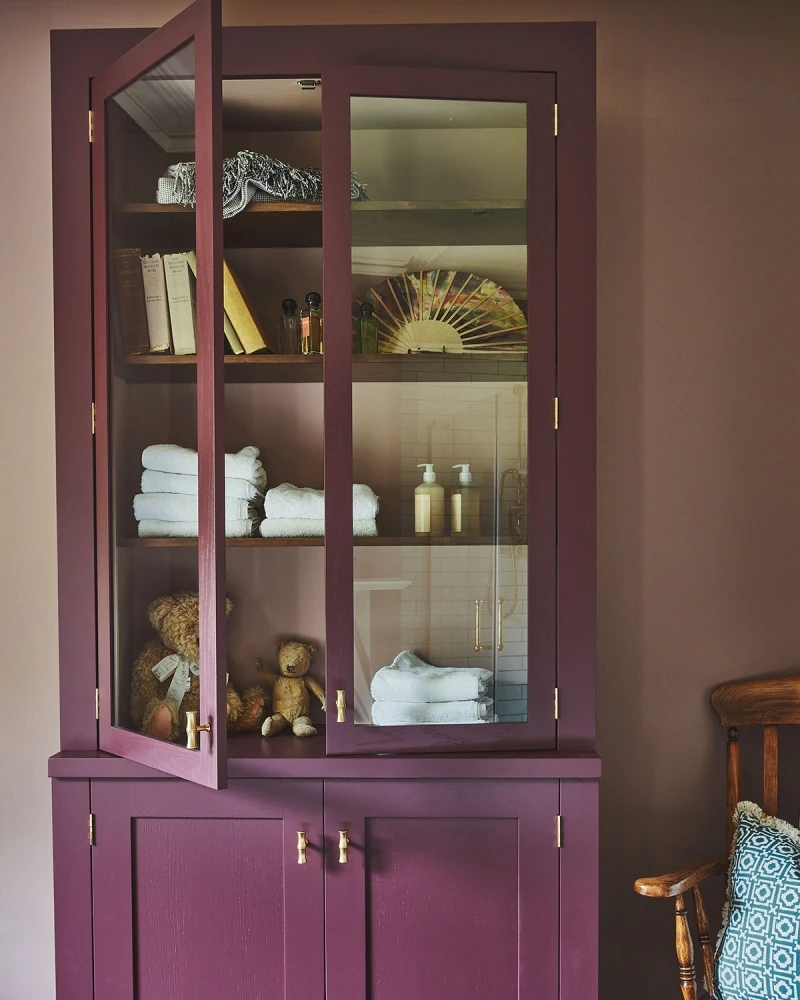 purple cabinet part shaker and park glazed